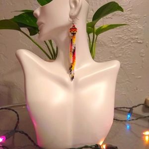 This are a beautiful pair of beaded earrings